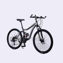 2426 인치 mtb 가변 속도 산악 자전거 자전거 고탄소강 더블 디스크 브레이크 학생 성인 자전거 xfx-0220, 검정 흰색, 26 인치