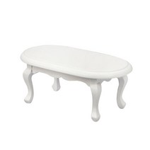 GHSHOP 미니 커피 테이블 인형 집 장면 용품 가구 거실 시뮬레이션 1:12 규모 나무 Teatable 장식, 목재, 하얀색
