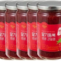 복음자리 딸기 듬뿍 생생과일 잼 470g (냉장) 과일 청 퓨레 토스트 소스 홈카페 라떼 만들기, 5개