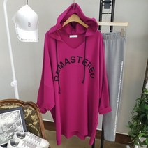 상상그이상 여성용 국내제작 빅사이즈 리마스터 오버핏 롱 후드 티셔츠