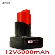 밀워키 M12 XC용 충전식 배터리 48-11-2402 48-11-2411 48-11-2401 MIL-12A-L TURPOW 12V 6000MAH, [03] 6000mAh1pcs, 1개