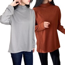 줌인 여성용 기모 하프넥 폴라티 2개