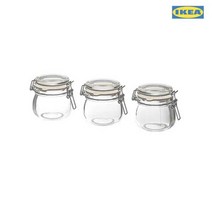 [이케아] KORKEN 코르켄 보관용기3p세트/밀폐용기/조미료통/유리보관함/음식물보관/주방, 상세 설명 참조, 없음