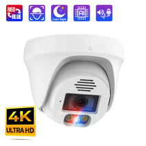 Techage-UHD 4K 8MP 5MP POE IP 카메라 빨간색 파란색 조명 경고 스마트 AI 얼굴 감지 방수 컬러 야간 보안 카메라, 8.4pcs 5MP Camera