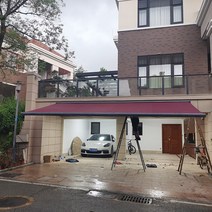 접이식 어닝 카페 햇빛가리개 옥상 테라스 비막이 차양막 그늘막, 패키지 설치 - 6 미터 x 2 미터