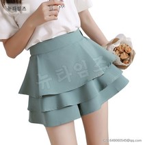 여성 바지 3컬러 캉캉 플레어 A라인 큐롯 치마반바지 8D942