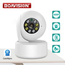 1080P IP카메라 실시간 홈캠BOAVISION-HD 2MP 4MP 와이파이 PTZ 카메라 AI 인간 자동 추적 양방향 오디오, 06 4MP 32GB TF Card_01 EU 플러그