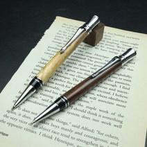 선물용볼펜 우드 펜 이니셜 각인 볼펜, 하드메이플, 리필심1개+인조가죽1P