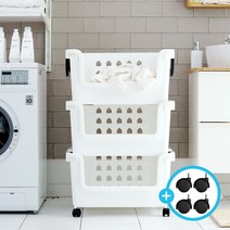 80L 대용량 멀티바스켓+바퀴셋트 (1P~4P), 옵션선택, 화이트