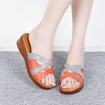 시원한 푹신푹신 발편한 여름 사무실 슬리퍼 실내화 근무화 국내생산 굽4cm