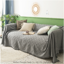 SKANDSALO 쇼파 패드 6인용 천커버 가죽갈이 돌쇼파 매트 천갈이, 그리드 블루_180 x 300cm