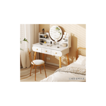 이케아화장대 조립식 화장대 서랍장 미니 거울 LED, 화이트 80CM LED 조명