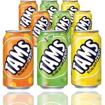 롯데칠성 탐스제로 355ml 레몬 오렌지 사과키위 x 12캔 24캔 뚱캔 1박스 대용량 과즙 탄산 제로 TAMS ZERO, 탐스제로 355ml 오렌지 12캔