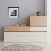 로쏘 두루 서랍장 세트 B타입, 오크화이트