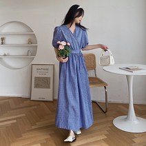 프라랑 힐스 체크 랩 원피스