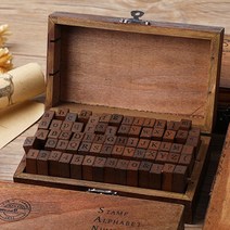 [스탬프패드증정] 빈티지 다꾸 알파벳 문자 스탬프 도장, 1.28자 영문대문자