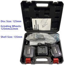 연마기 충전그라인더 무선 핸드 7인치 9인치 그라인더 125mm 100mm 브러시리스 앵글 바디 호환 배터리 1830 1840 1850 1860, 125mm 2 9A and case, UK