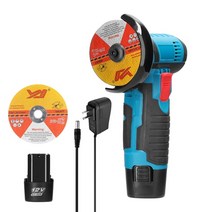 각도절단기 슬라이딩 스탠드 12v 브러시리스 앵글 그라인더 2pcs 충전식 리튬 배터리 500w 500rpm 무선 연마 기계 다이아몬드 커팅 그라인더, 미국 2 배터리