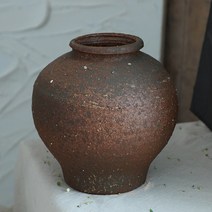 백자 달항아리 도자기화병 빈티지 세라믹 화병 2, 어두운