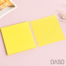 오아소 투명 방수 점착식 접착 메모지 컬러 포스트잇, 노랑
