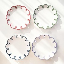 상상공간 홈카페 감성 플레이팅 예쁜 플라워 접시, 블루