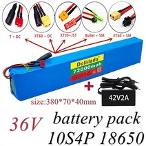 18650고방전 21700배터리 새로운 18650 배터리 팩 10s4p 36 V 72AH 고성능 600 W 충전기와 전기 자전거 리튬 배터리에 적합 판매, XT60-SM