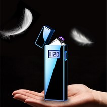 KC인증 기술혁신 잔량 카운터 표시되는 USB충전 전자라이터 예쁜라이터, 3 블루