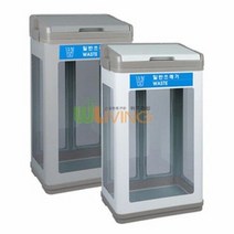 오너클랜 리빙 스틸분리휴지통(투명)(일반형/페달X뚜껑O), 캔류/흰색(아이보리톤)