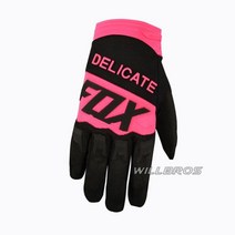 Delicate Fox-모토크로스 레이싱 장갑 MTB MX BMX 산악 자전거 사이클링 오토바이 모토 남자 ATV UTV Luvas, L, 블랙 핑크