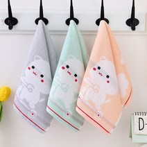 순면타올 유아용 작은타올 세면타올 통면편안하고 부드러운 세면타올 캐릭터, [3수건]스케이트보드고양이3, 50x25cm