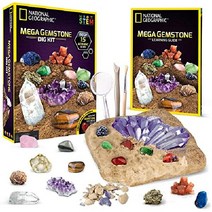 NATIONAL GEOGRAPHIC 탄생석 발굴 키트 - 12개의 정품 탄생석이 포함된 STEM 과학 실제 다이아몬드 루비 사파이어 진주 등이 포함되어 있으며 멋진 보석 여아용, 원석