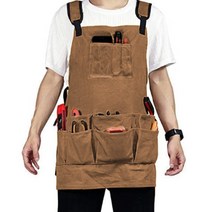 오가닉라이프 공업용 캔버스 앞치마 모음 목공 캠핑 작업용 공구 수납, 공업용 공방 앞치마 (카푸치노)