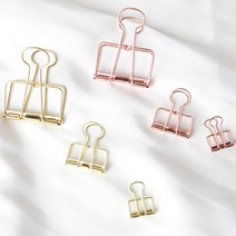 사무용집게 더블 클립 골드 페이퍼 바인더 클립 메탈집게 와이어사각집게, 골드(소)