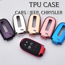 지프 크라이슬러 스마트키 키홀더 TPU 키케이스 체로키 랭글러 300C 레니게이드, 03.(케이스)=레드크롬