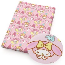 누빔원단 일본 만화 마이 멜로디 폴리에스터 코튼 원단 바느질 어린이 옷 패치 워크 퀼트 DIY 재료, 03 (3)_01 0.5yard (45X140cm)