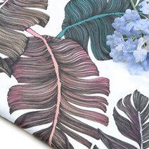 패브릭샵 DTP 면 20수 트로피컬 리프 컬러풀