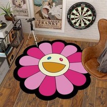 1인 2인 자취 협탁 보조 사이드 미니 개성 독특 신기 패셔너블한 클로크룸 소프트 카펫 모던하고 심플한 침실 침대 옆 장식 러그 가정 방 해바라기 얼룩 방지, 90.I  Custom Contact us