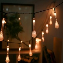 포스원 LED 30구 태양광 물방울 전구 웜색 루프탑조명_2304126EA, 다우리쿠팡 본상품선택