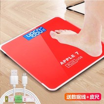 가정용인바디 체중계 체중계 Xiaomi 충전은 Jinmiao 체중계 전자 저울 가정용 체중계 귀여운 체중 감량 규모 스마트 정밀 여성에 적합합니다., 중국 레드 애플 7, USB 충전