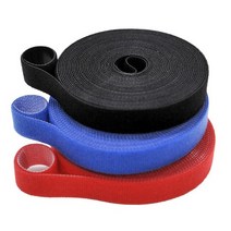 벨크로 컴퓨터 랜선 컬러 케이블타이 전선정리 클립 5m, t자형 벨크로 케이블타이-40개, 빨강