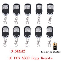 주차차단기리모컨 범용 433.92 Mhz 복사기 무선 도어 코드 원격 제어 복제 키 Fob 433MHZ 게이트 차고, 02 10Pcs 315 ABCD Copy