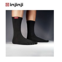 인진지 러너크루 스포츠 발가락 양말, BLACK