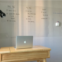 붙이는 투명 칠판 라이트 두께 0.25mm 회의실 공부방 수험생 화이트 보드 사무실 개업선물, 오렌지, 흰색