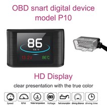 차량 hud 차량속도계 헤드 업 디스플레이 다기능 OBD 스마트 디지털 미터 HUD P10 자동차 전기 속도계 온도 RPM 마일리지 게이지