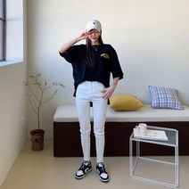 [바보사랑] 겟잇미 메티 편안한 화이트 블랙 코튼 면 스키니 [겟잇미]