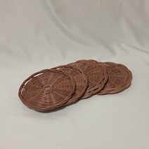 [살림일기] 자기 포인트 라탄 티코스터 컵받침 홈 카페 인테리어 소품 (2type), 일반형