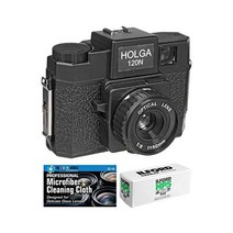The Imaging World Holga 120N 중형 필름 카메라블랙 Ilford HP5 120 번들 및 극세사 천 포함, Black 브랜드 The Imaging Wor