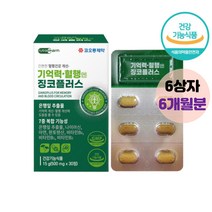 대용량 식약처인증 은행잎추출물 혈액순환제 플라보놀배당체 식약청 부모님 혈액순환영양제 판토텐산 나이아신 아연 비타민B 기억력 혈행엔 징코플러스, 180정