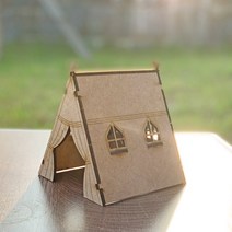 이음레이저공방 인디언텐트 우드 미니어처 캠핑용품 만들기 DIY 키트