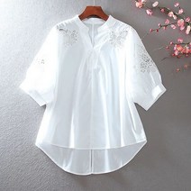 FANSYLI 여성 여름 쿨 반팔 셔츠 루즈핏 반팔 블라우스 티셔츠 XX4A17ls10